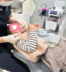 にっこにこでメンテナンスデビューをした3歳児